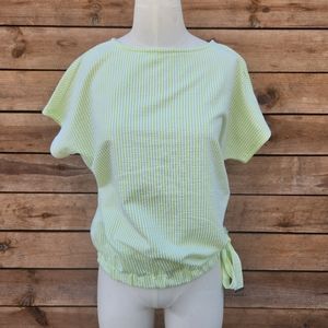 🔥NWT PERFECT GIFT IDEA MICHAEL Kors striped Neon Green top